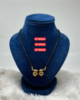 Premium quality one gram gold black beads karimani with thali