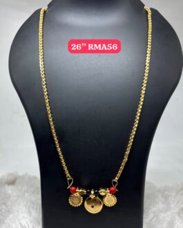 Premium quality One gram gold 24 inch Anjali cutting chain with thali