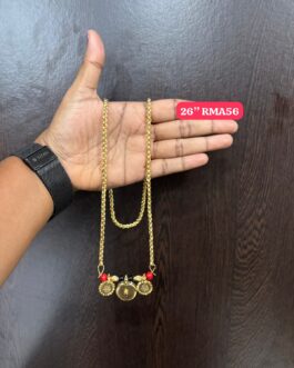 Premium quality One gram gold 24 inch Anjali cutting chain with thali