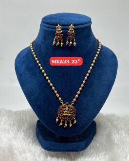 Premium quality Matt finish 22 inch necklace with ear rings