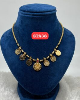 Premium quality One gram gold Black beads Coin necklace