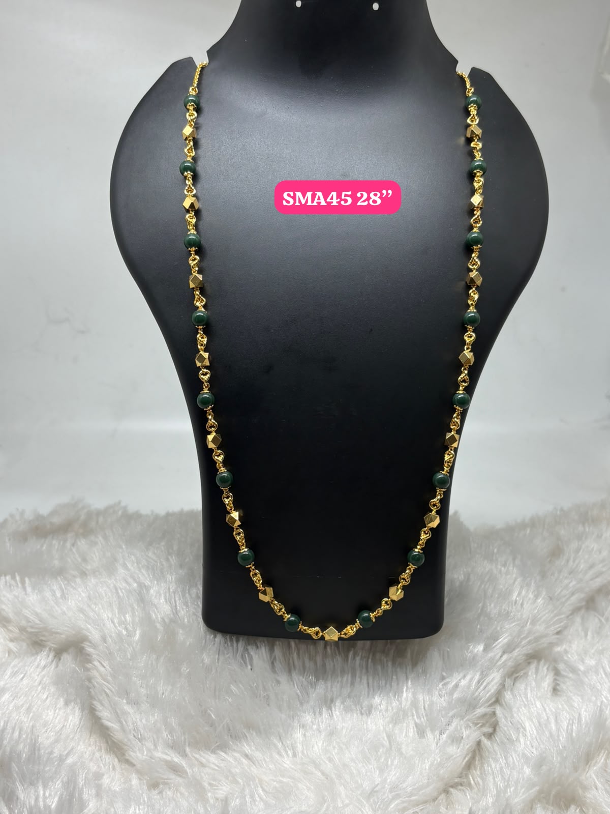Premium quality One gram gold 30 inch beads chain
