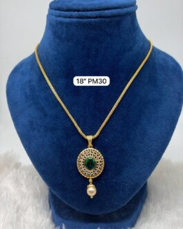 Premium quality One gram gold 18 inch chain with AD stone pendent