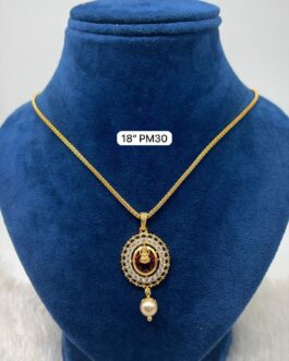 Premium quality One gram gold 18 inch chain with AD stone pendent