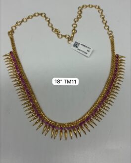 Premium quality one gram gold 18 inch stone mallige necklace