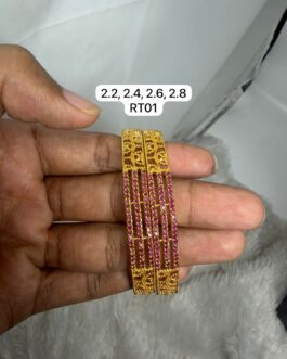 Premium quality one gram gold Ruby stone bangles