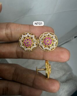 Premium quality one gram gold Stone ear rings