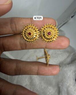 Premium quality one gram gold ear rings