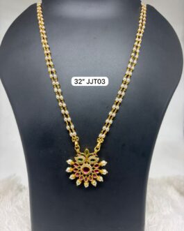 Premium quality One gram gold 32 inch pearl chain with pearl pendent