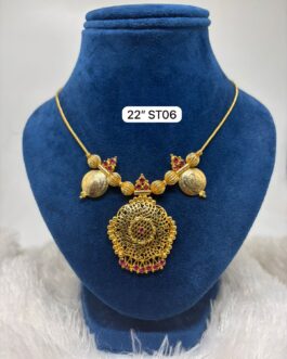 Premium quality one gram gold  22”Long coin laxmi necklace