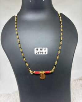 Premium quality One gram gold single line musti karimani with Thali