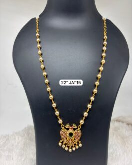 Premium quality one gram gold 22 inch Pearl chain with ganda berunda pendent