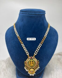Premium quality one gram gold 20 inch pearl chain with laxmi pendent