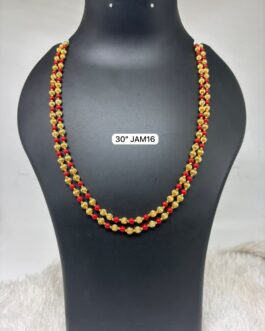 Premium quality one gram gold 2 layer Jeda and Coral Rani haara