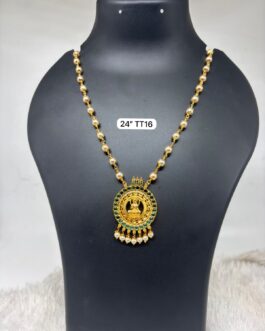 Premium quality one gram gold 24 inch pearl chain with laxmi pendent