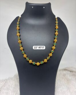 Premium quality one gram gold 22 inch beads chain