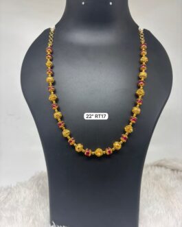 Premium quality one gram gold 22 inch beads chain
