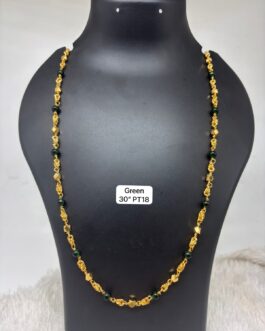 Premium quality one gram gold Coral, Jeda and black beads chain