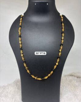 Premium quality one gram gold Coral, Jeda and black beads chain