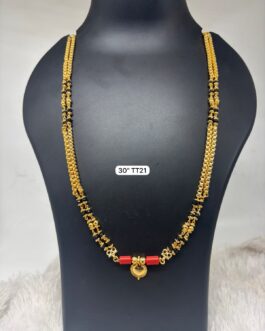 Premium quality one gram gold 30 inch karimani with thali
