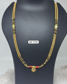 Premium quality one gram gold 30 inch karimani with thali