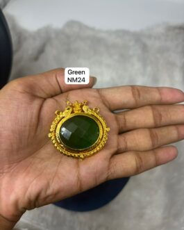Premium quality one gram gold Green stone pendent