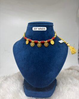Premium quality one gram gold 20 inch Coral laxmi necklace