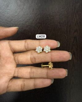 Premium quality one gram gold 7 stone Ear rings