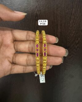 Premium quality one gram gold Stone bangles 2.6