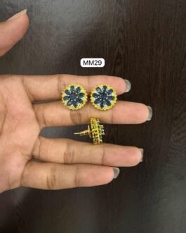 Premium quality one gram gold Blue stone ear rings