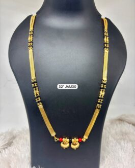 Premium quality one gram gold 32 inch patti karimani with thali