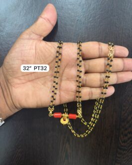 Premium quality one gram gold 30 inch karimani with thali