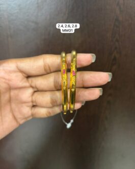 Premium quality one gram gold Coorgi Bangles 2.4, 2.6 and 2.8 avl