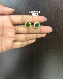 Premium quality one gram gold stone ear rings