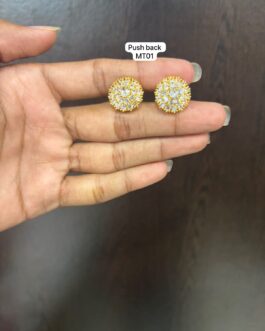 Premium quality one gram gold stone ear rings