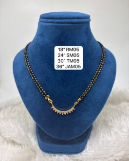 Premium quality One gram gold black beads karimani with AD stone pendent