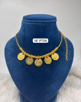 Premium quality One gram gold 18 inch short Coin necklace