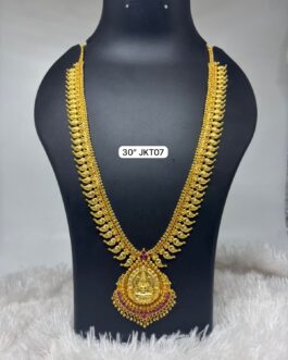 Premium quality one gram gold 30 inch Long laxmi necklace