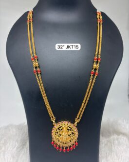Premium quality One gram gold 32 inch Coral chain with laxmi pendent