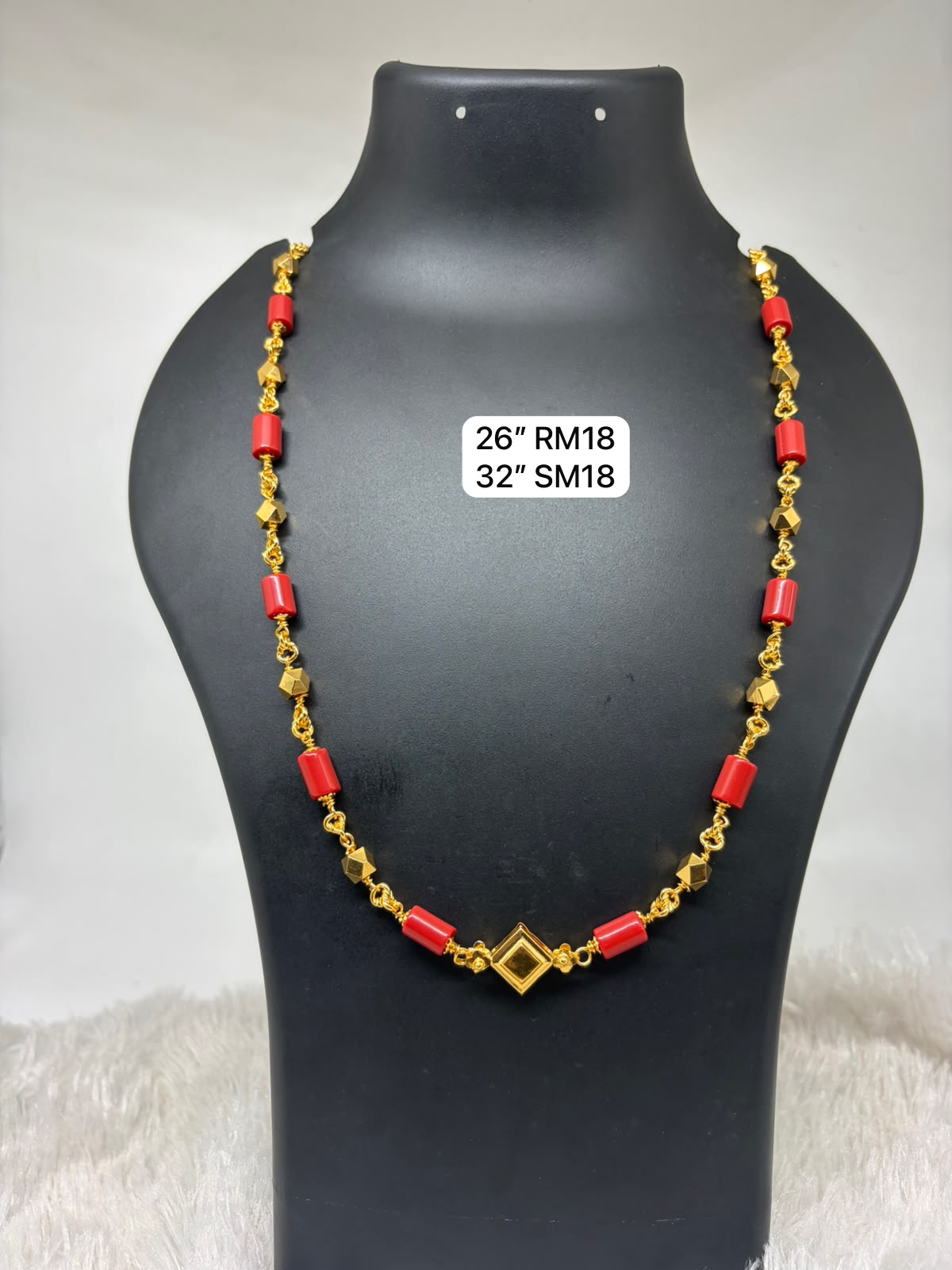 Premium quality one gram gold 6mm small coral kas thali - Image 2
