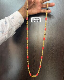 Premium quality one gram gold 6mm small coral kas thali