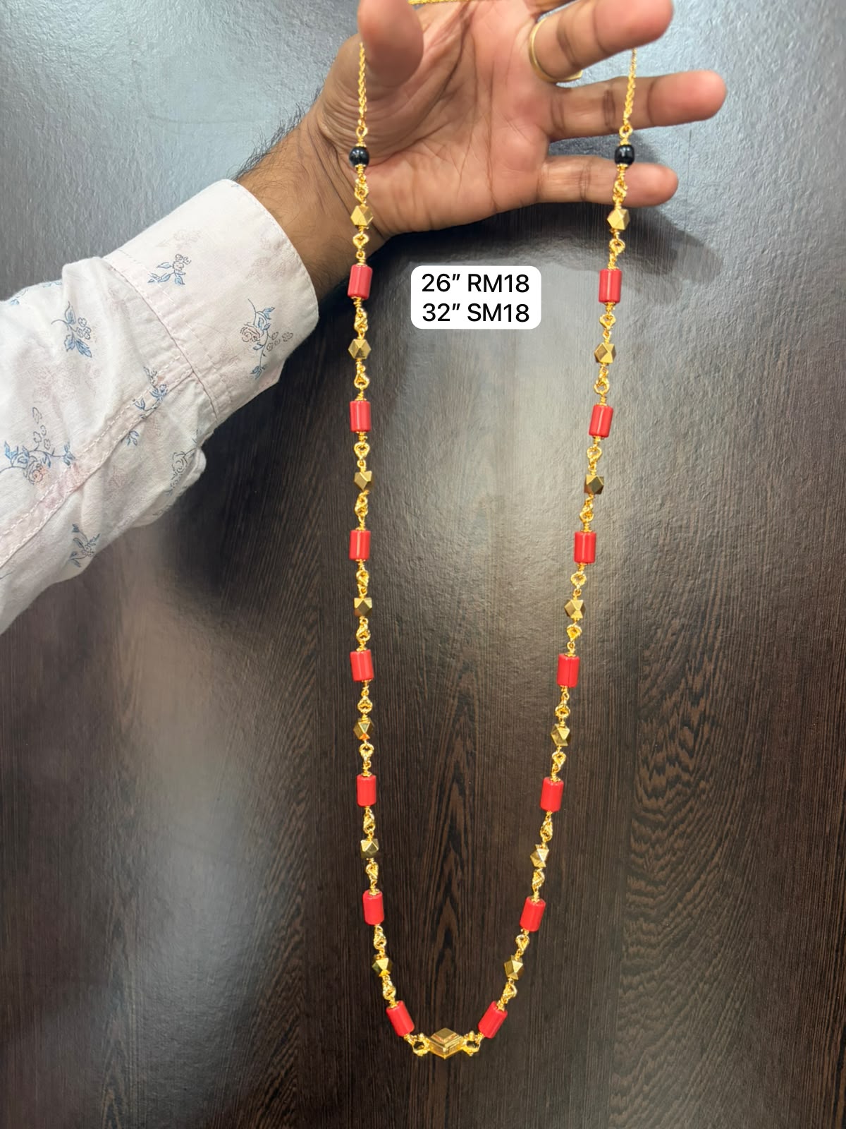 Premium quality one gram gold 6mm small coral kas thali