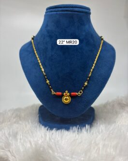 Premium quality one gram gold 18 inch short karimani with thali