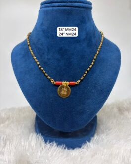 Premium quality one gram gold Single line hand made cap karimani with thali