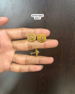 Premium quality one gram gold  small stud ear rings