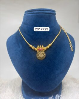 Premium quality one gram gold short laxmi necklace