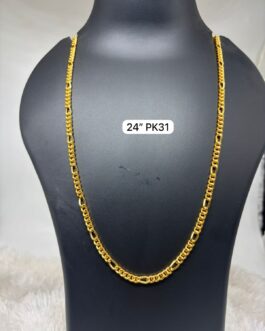 Premium quality one gram gold medium size 24 inch chain