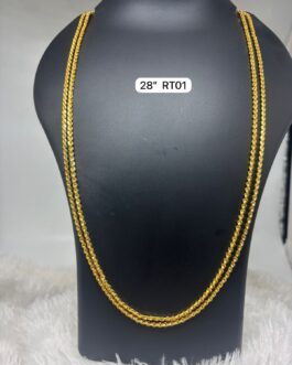 Premium quality one gram gold 28 inch 2 lines long chain