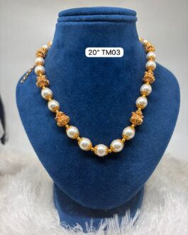 Premium quality one gram gold 20 inch beads necklace