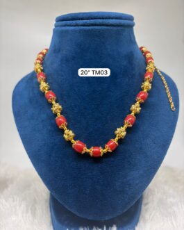 Premium quality one gram gold 20 inch beads necklace